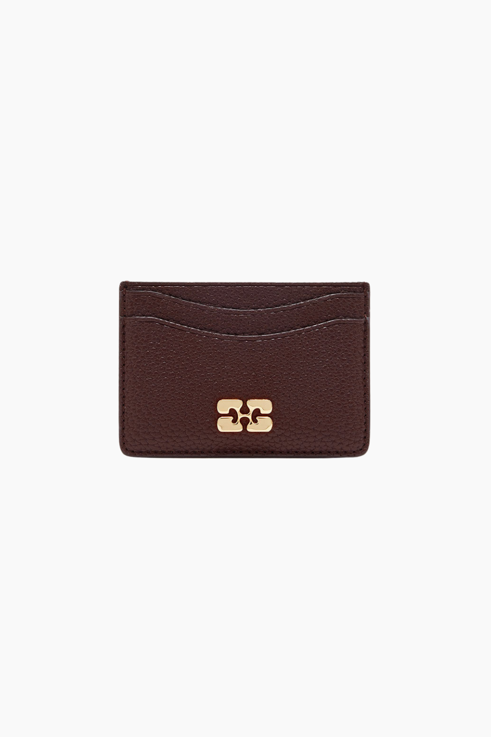 Ganni Card Holder Grained A7276 - Chicory Coffee - GANNI