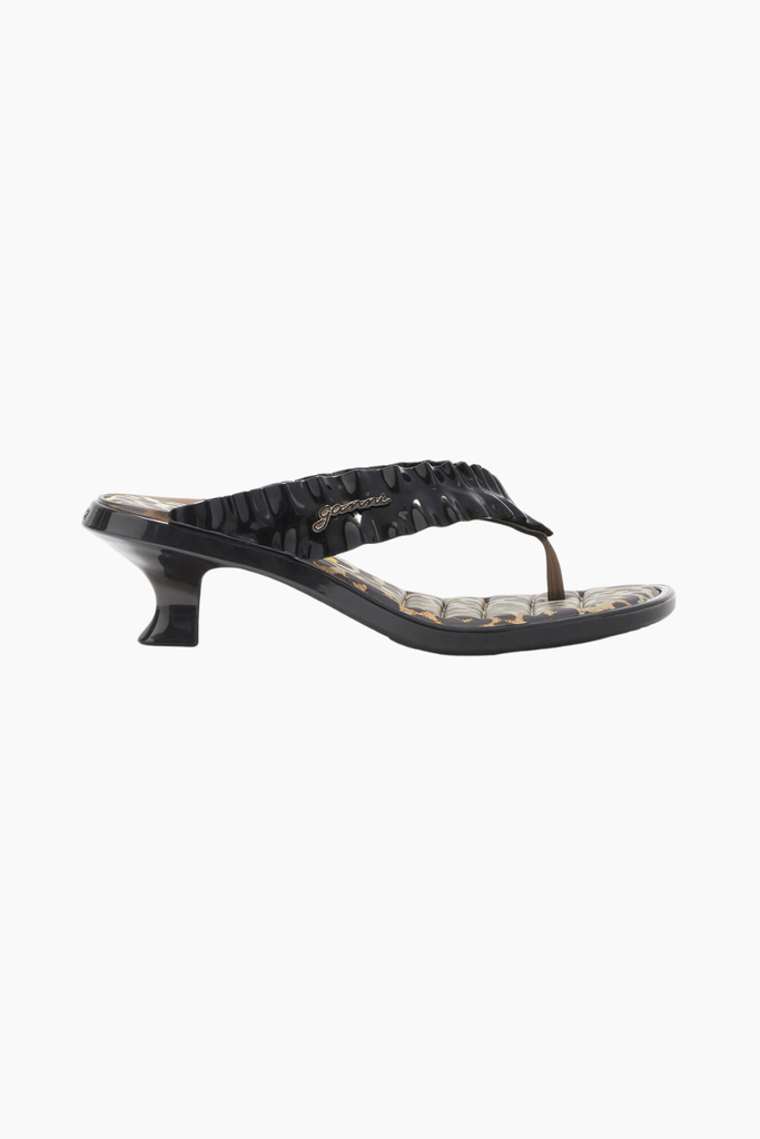 Ganni x Melissa Thong Kitten Heel D1020011 - Black 099 - GANNI