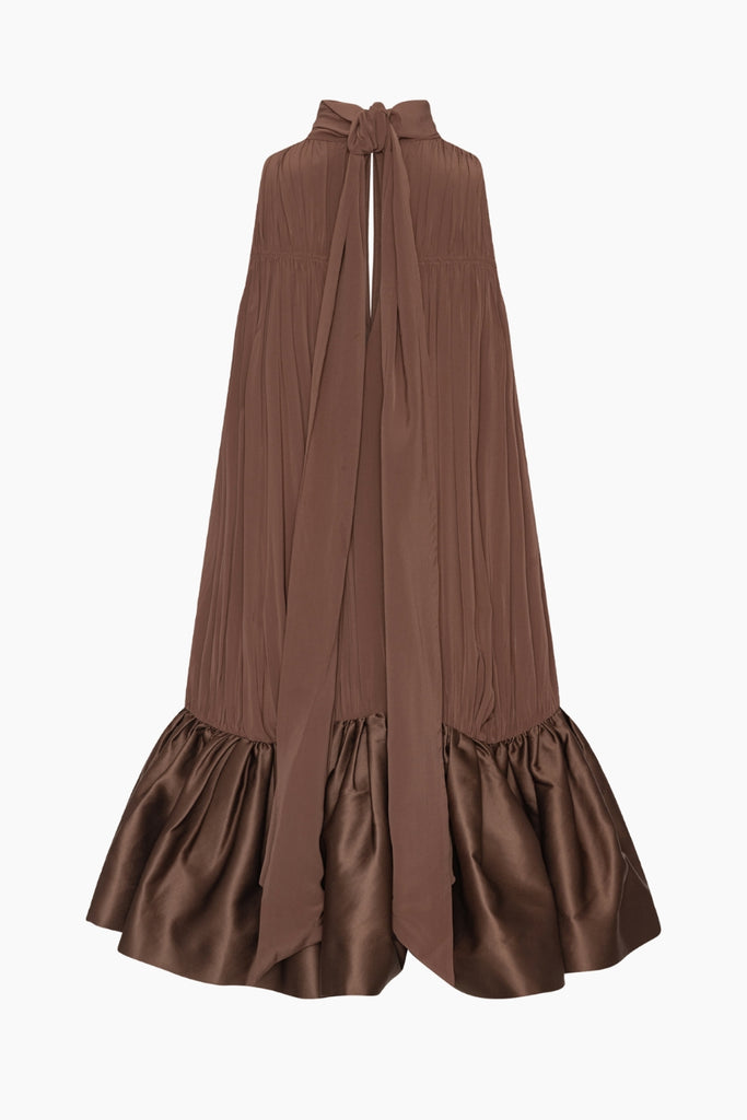 Gathered Mini Dress - Potting Soil - Rotate