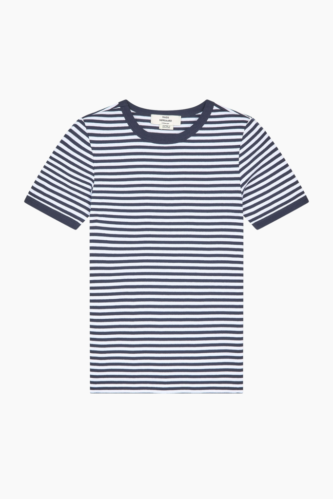 Grace Jersey Stripe June Tee - Sky/Captain - Mads Nørgaard