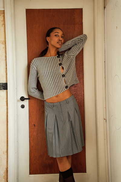 GudrunRS Knit Cardigan - Grey Melange - Résumé