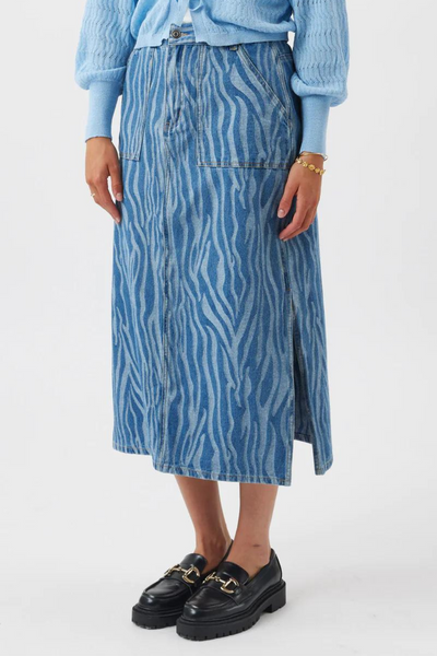 Guna Midi Skirt - Medium Blue - Moves
