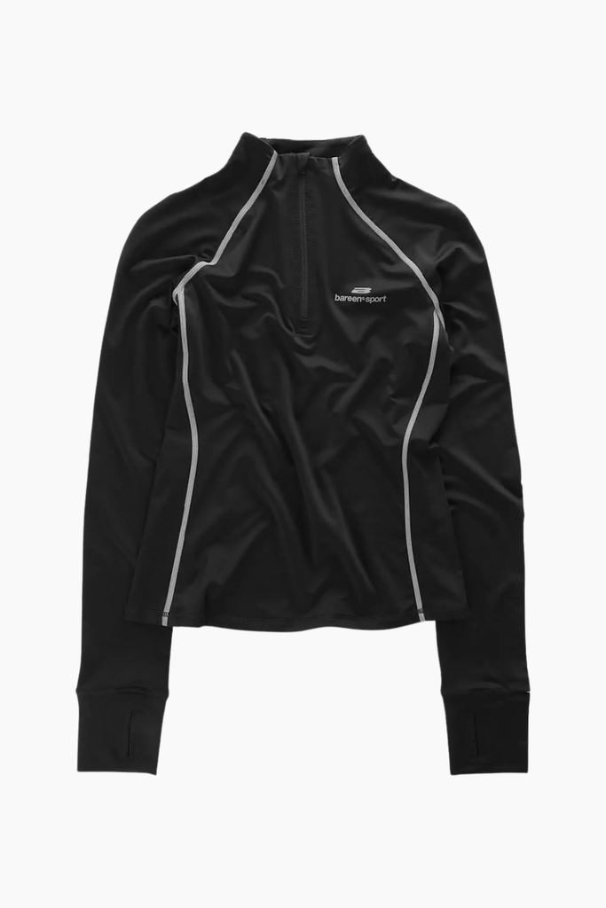Half-Zip Midlayer Top - Black - bareen