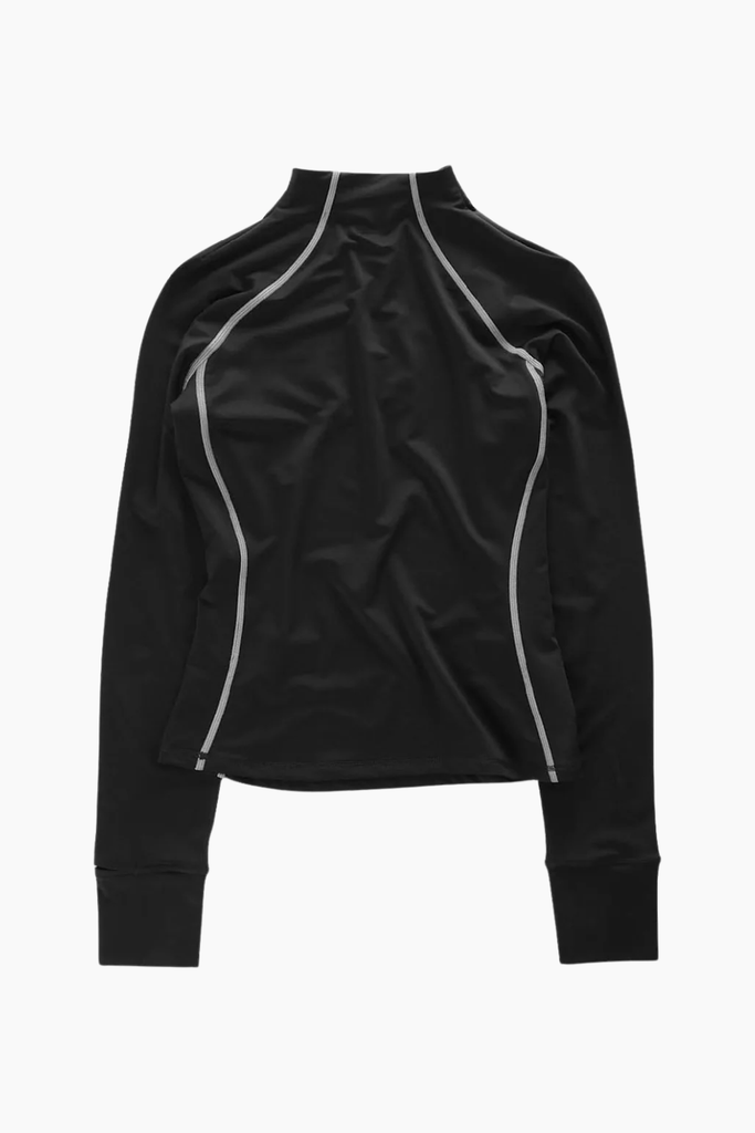 Half-Zip Midlayer Top - Black - bareen