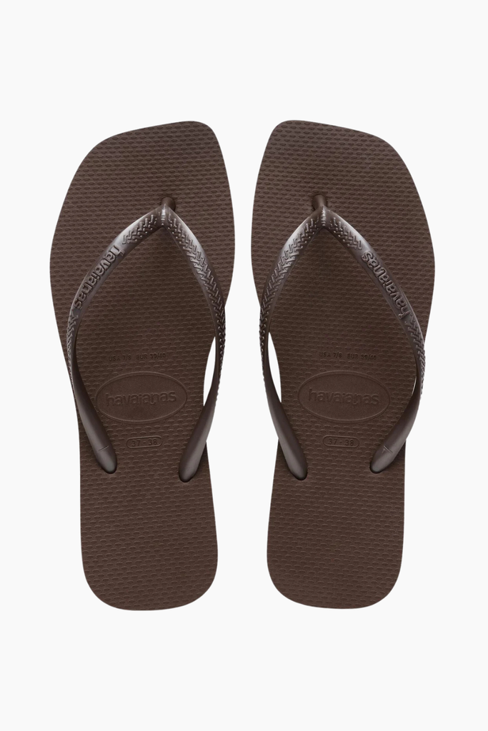 Havaianas Slim Square Flip Flops - Dark Brown - Havaianas