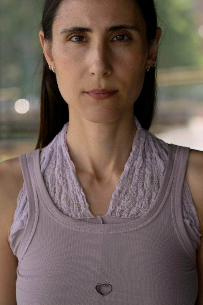 Heart Tank Fine Cotton Rib - Verbe Purple - Baserange