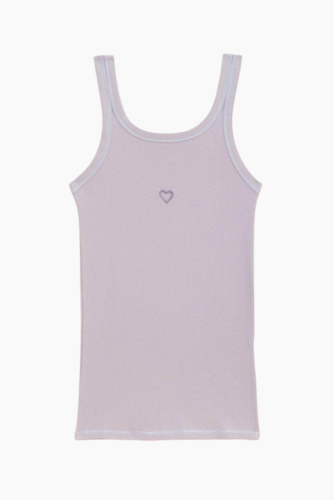 Heart Tank Fine Cotton Rib - Verbe Purple - Baserange