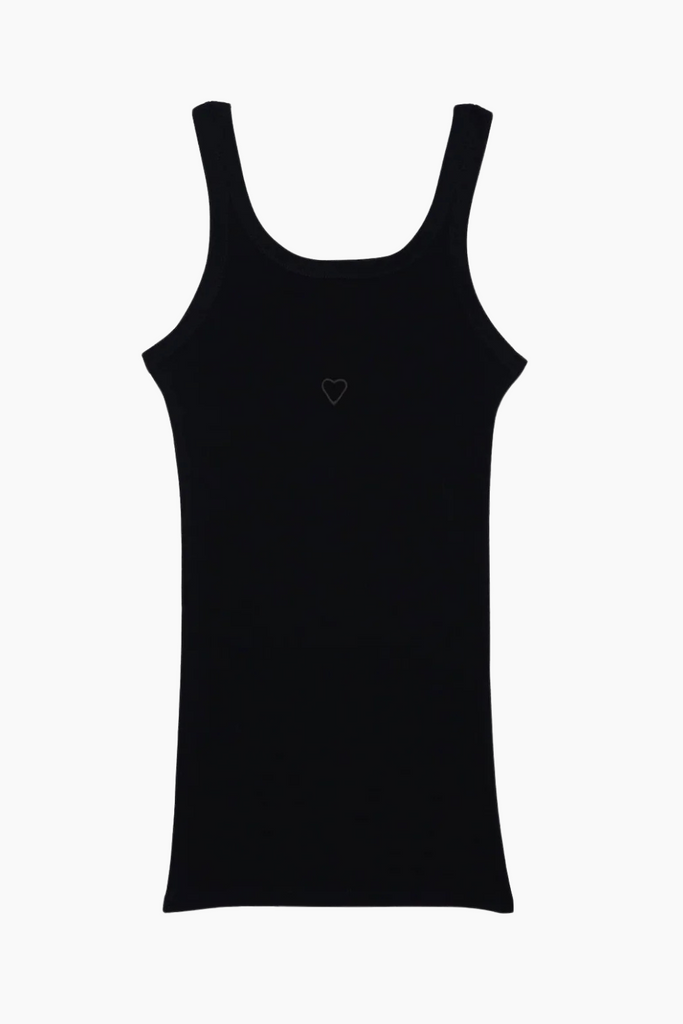 Heart Tank Cotton Rib - Black - Baserange