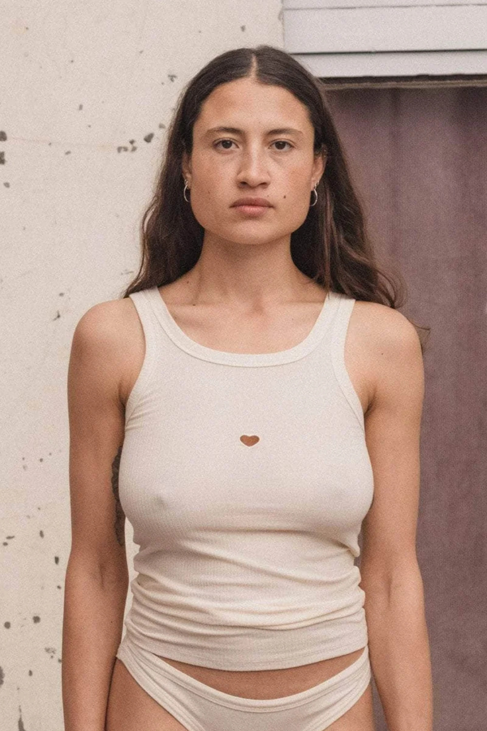 Heart Tank Cotton Rib - Undyed - Baserange-1