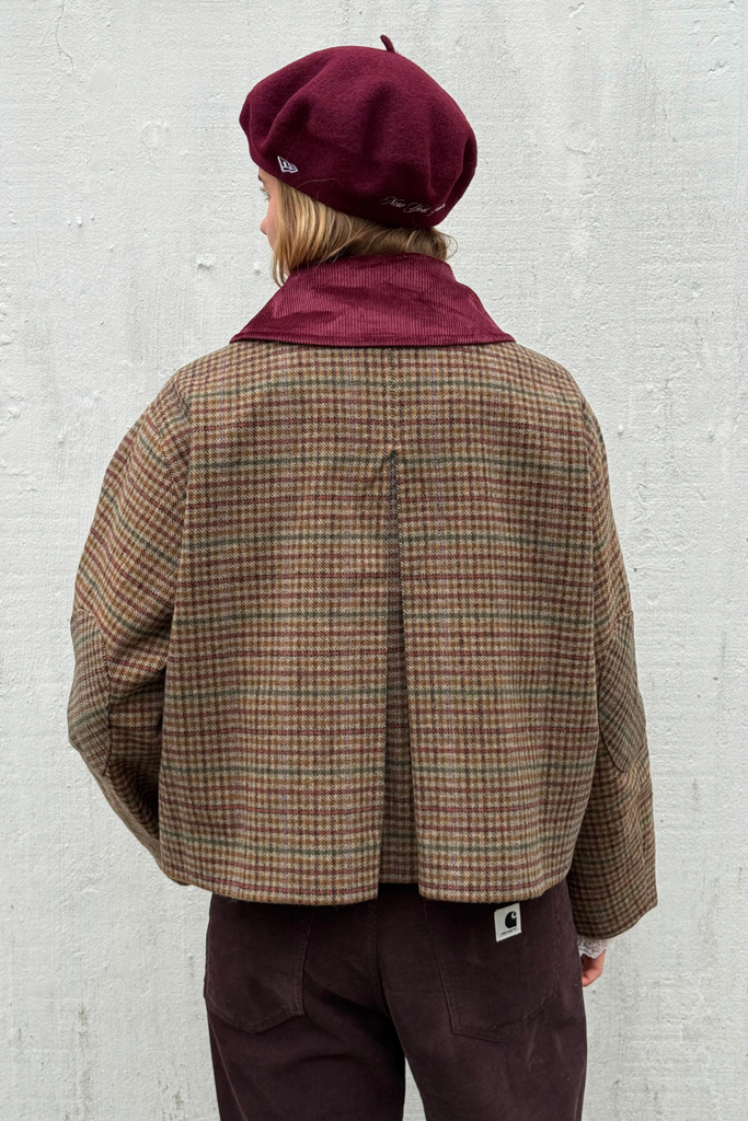 Heavy Check Twill Short Barn Jacket - Multicolour - GANNI