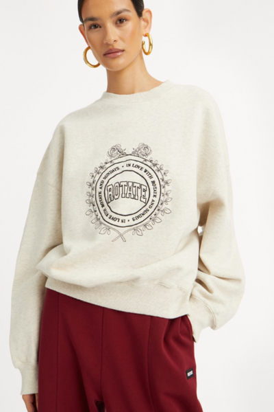 Heavy Sweat Crewneck - White Melange - Rotate