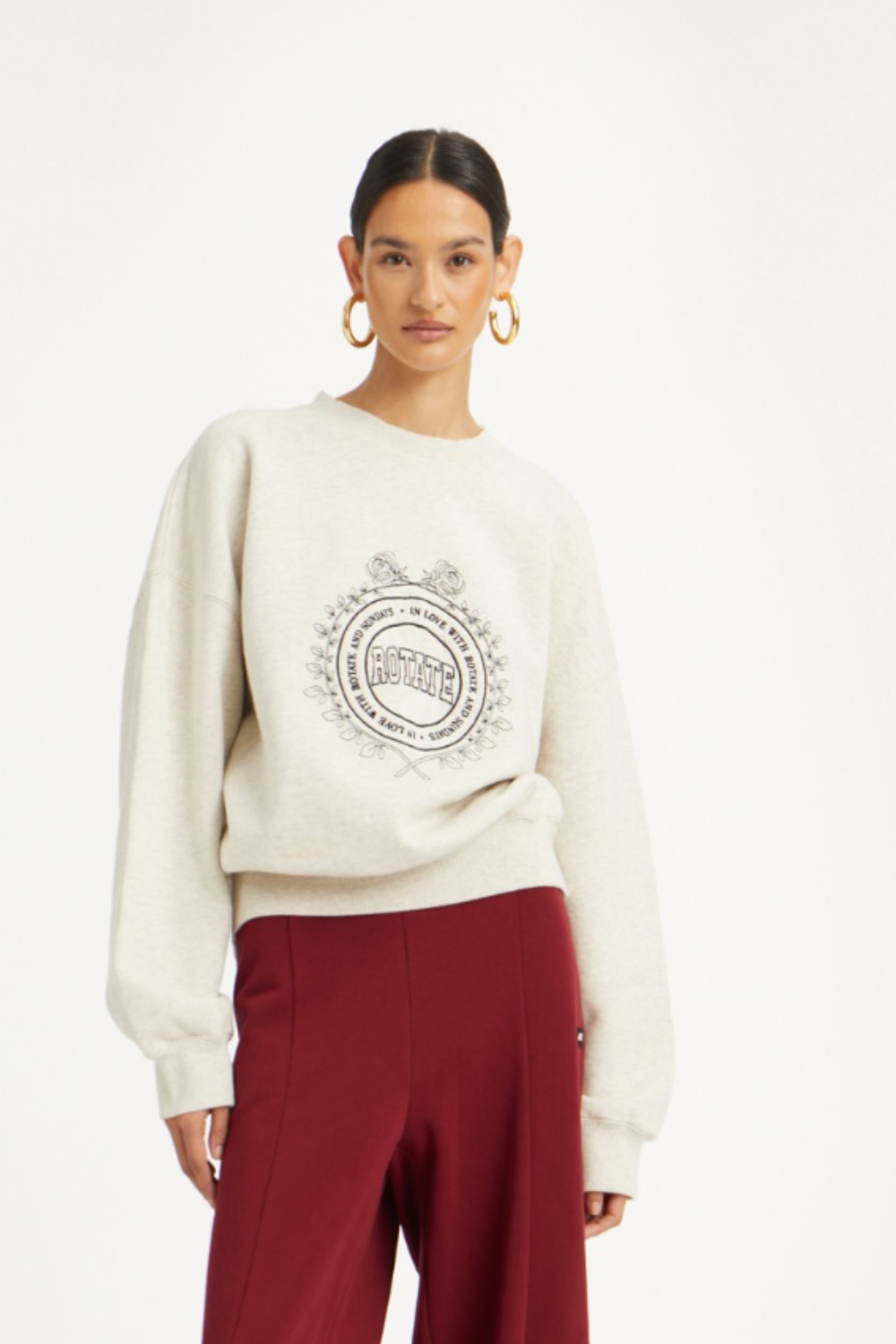 Heavy Sweat Crewneck - White Melange - Rotate