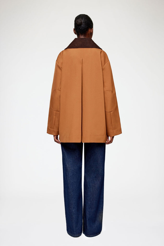 Heavy Twill Jacket A1010221 - Cinnamon Swirl - GANNI