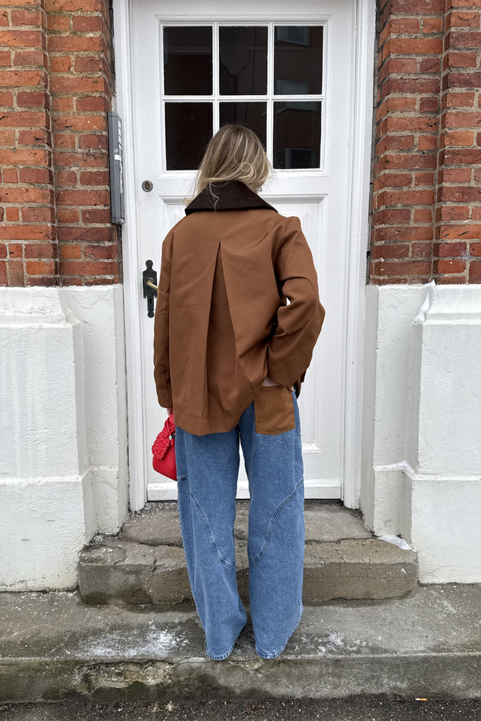 Heavy Twill Jacket A1010221 - Cinnamon Swirl - GANNI