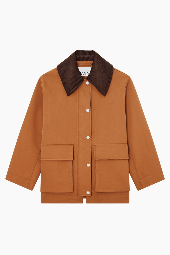 Heavy Twill Jacket A1010221 - Cinnamon Swirl - GANNI