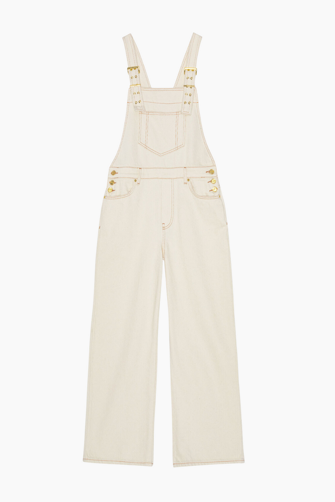 Heavy Denim Overalls J1430 - Egret - GANNI