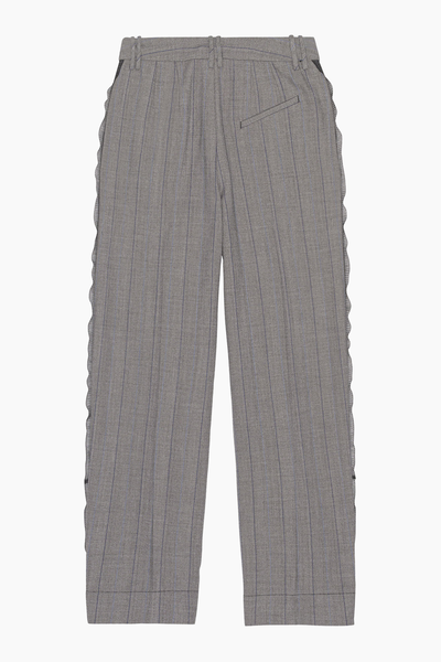 Herringbone Suiting Relaxed Pleated Pants F8214 - Frost Grey - GANNI