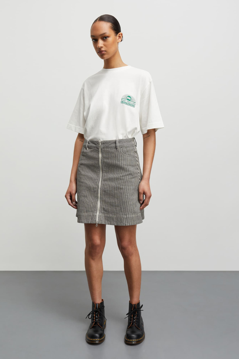 Hickory Punk Riva Skirt - Black/White - Mads Nørgaard-1