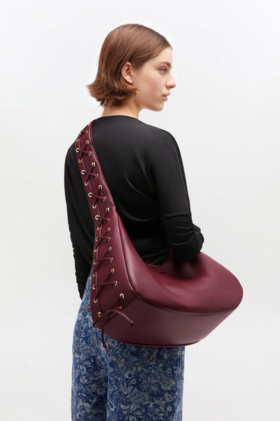 Hobo Medium Laces A7262 - Burgundy - GANNI