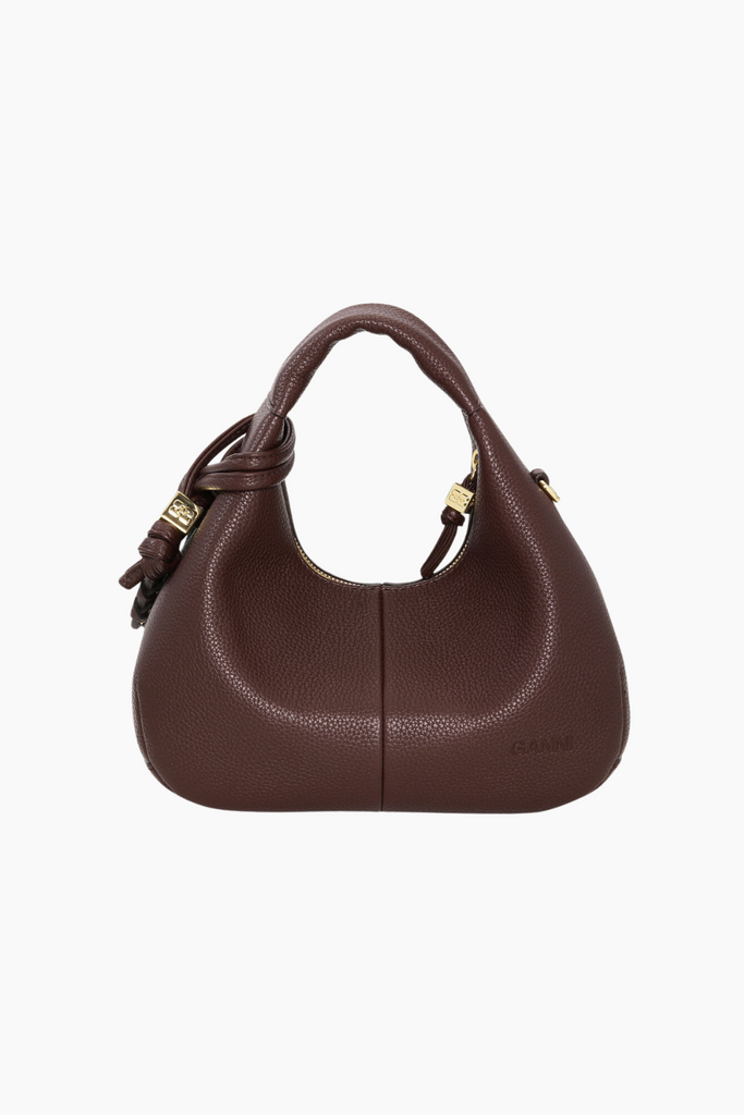 Hobo Mini Grained A7102 - Chicory Coffee - GANNI