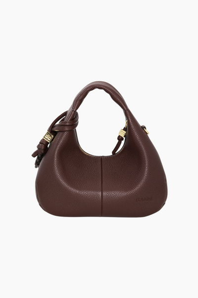 Hobo Mini Grained A7102 - Chicory Coffee - GANNI-4