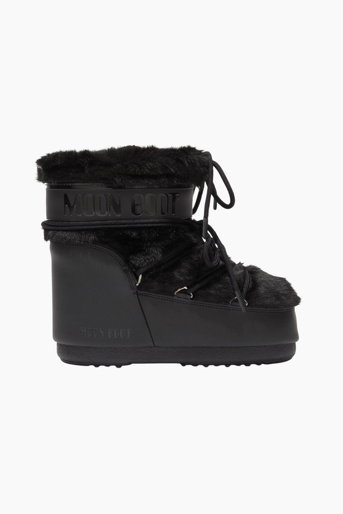 Icon Low Faux Fur Boots - Black - Moon Boot