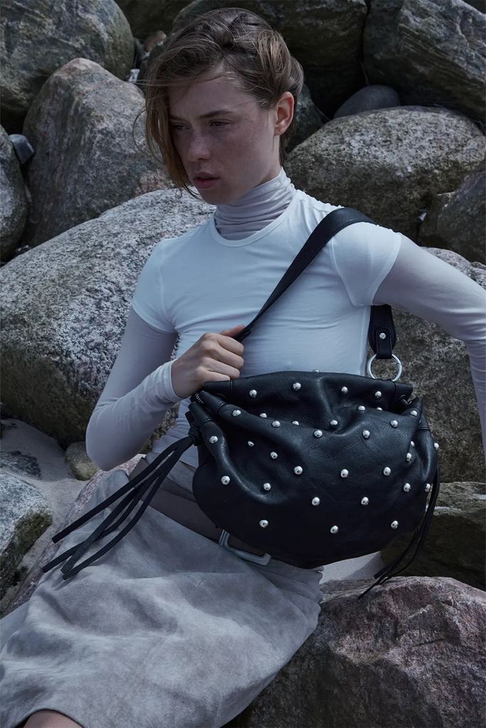 Iris Studded Bag - Black - Silfen Studio