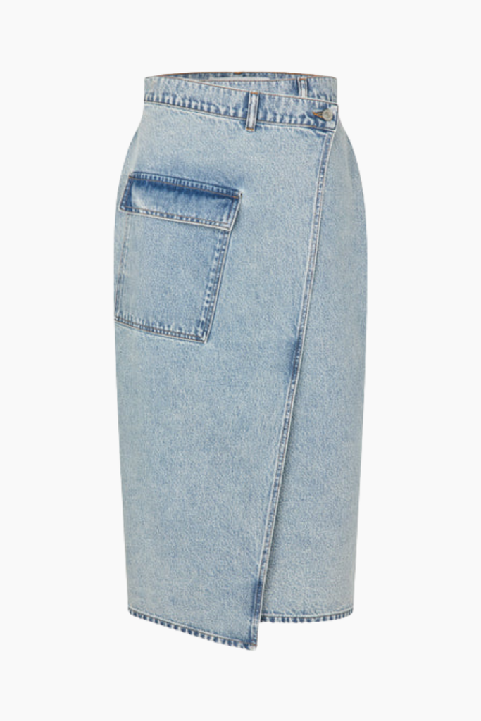 Isla Denim Skirt - Light Blue Wash - Oval Square