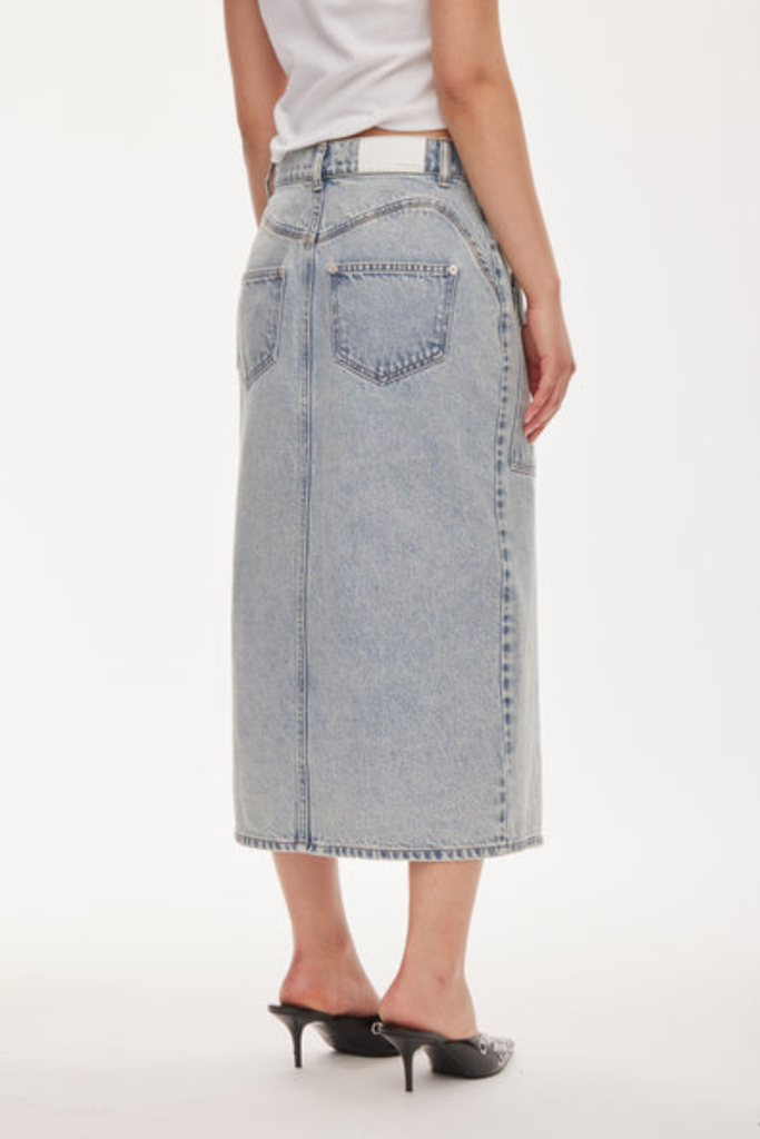 Isla Denim Skirt - Light Blue Wash - Oval Square