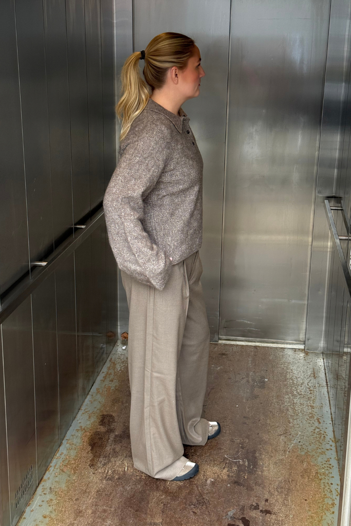 Jackie Polo Sweater - Taupe - Holzweiler