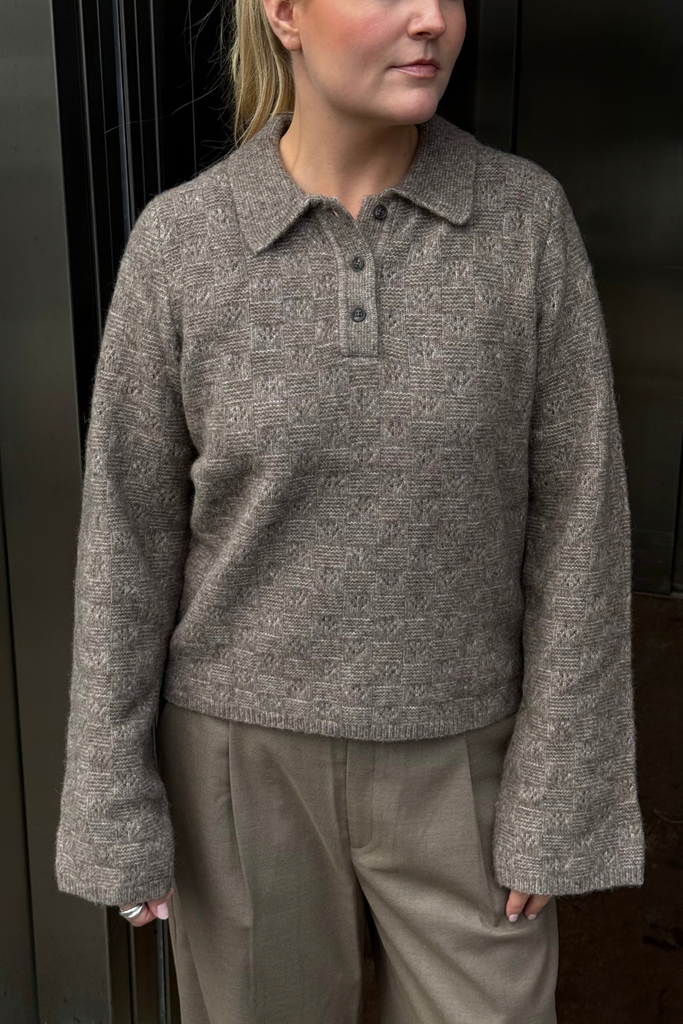 Jackie Polo Sweater - Taupe - Holzweiler