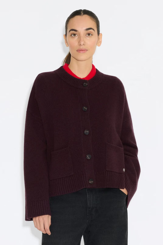 Julia Wide Cardigan - Burgundy - Holzweiler