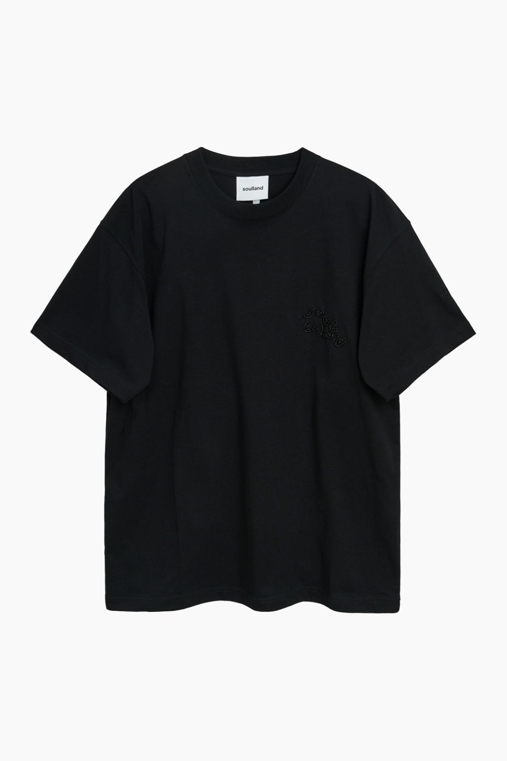 Kai T-shirt Beaded Logo - Black - Soulland