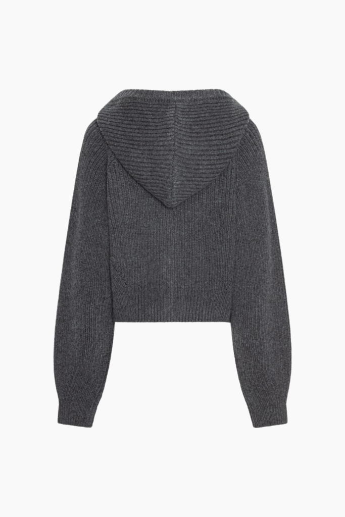 Knit Boxy Hoodie - Gray Pinstripe - ROTATE