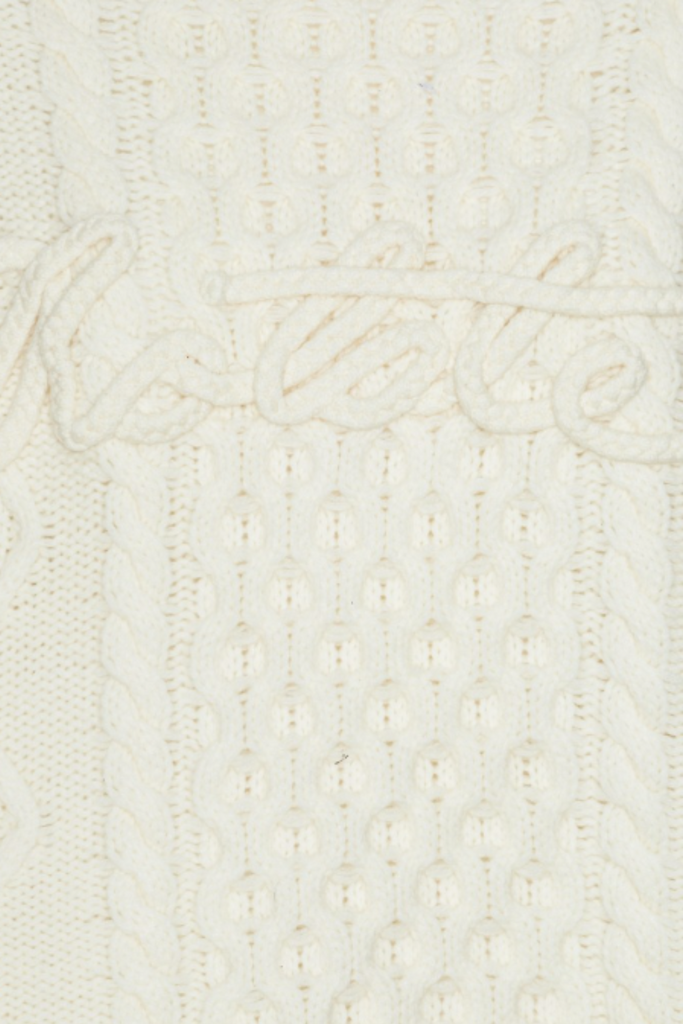 Knit Cable Crewneck - Egret - Rotate