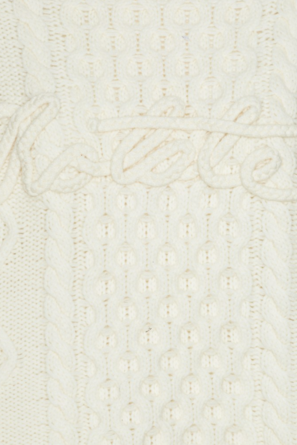 Knit Cable Crewneck - Egret - Rotate