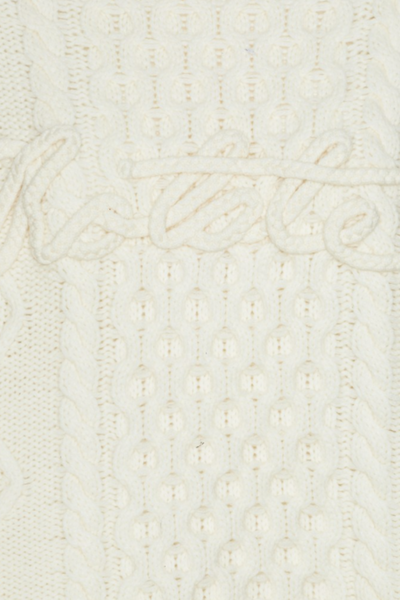 Knit Cable Crewneck - Egret - Rotate