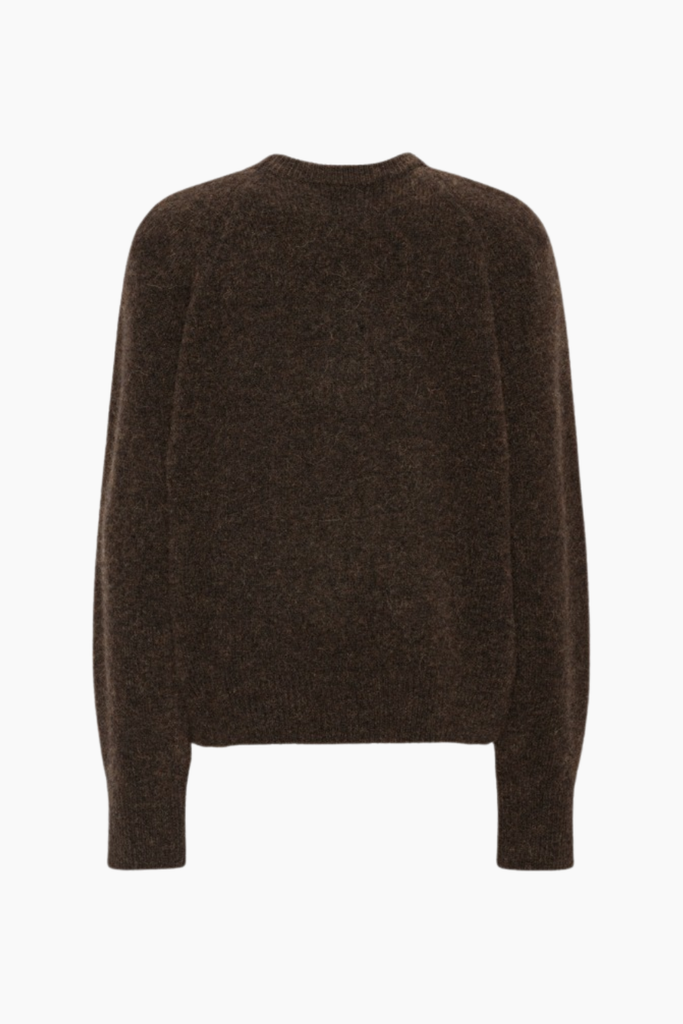 Knit Flower Jumper - Mørkebrun - ROTATE