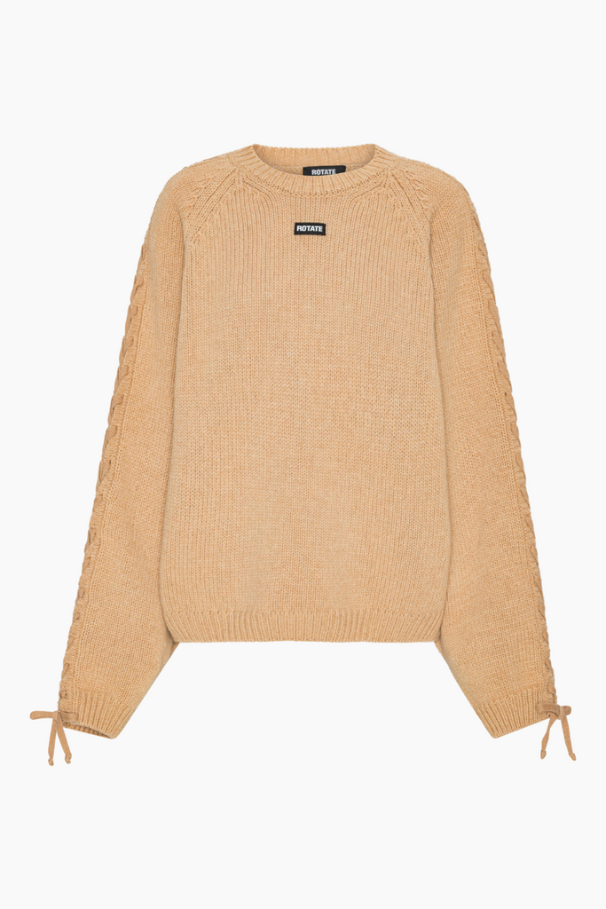Knit Lacing Jumper - Nougat - Rotate