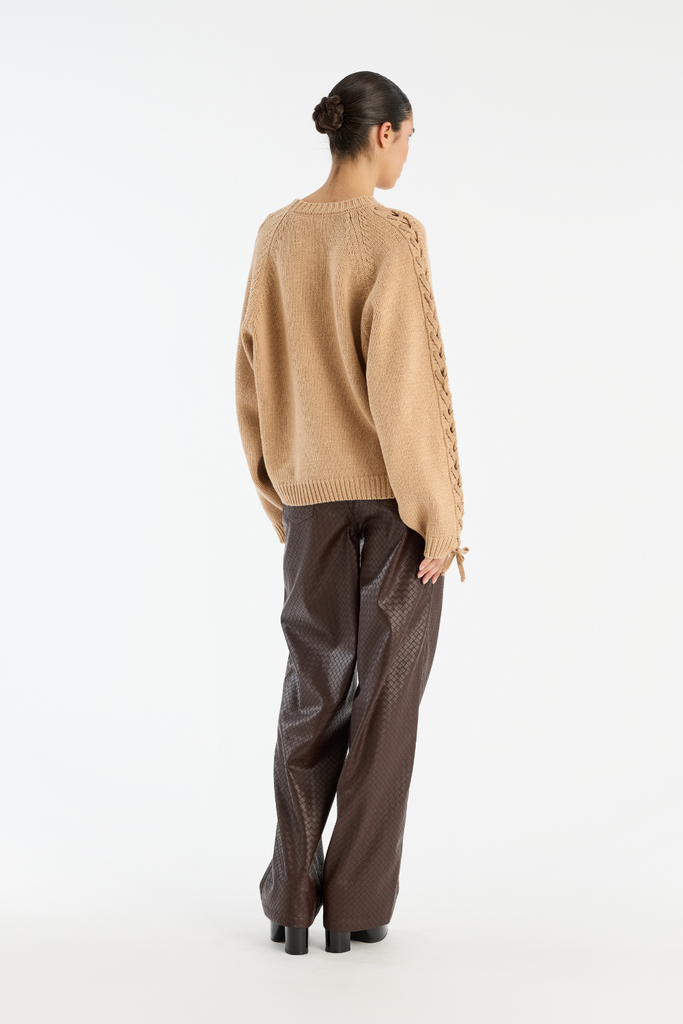 Knit Lacing Jumper - Nougat - Rotate