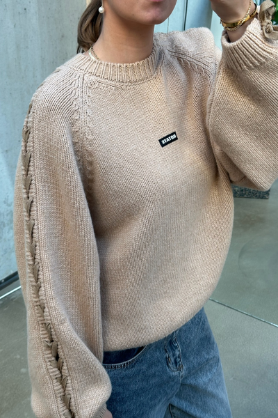 Knit Lacing Jumper - Nougat - Rotate