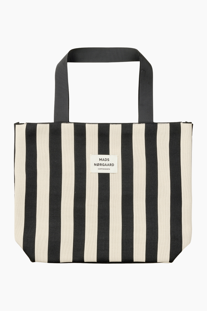 Knit Stripe Tote Bag - Black - Mads Nørgaard