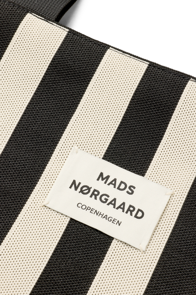 Knit Stripe Tote Bag - Black - Mads Nørgaard
