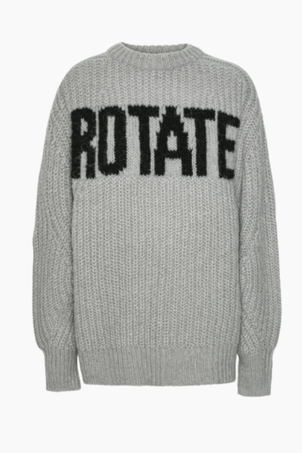 Knitted Logo Sweater - Alloy (Light Gray) - Rotate
