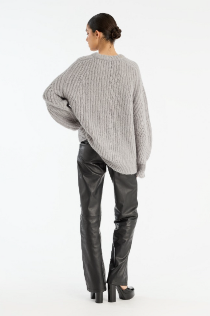 Knitted Logo Sweater - Alloy (Light Gray) - Rotate