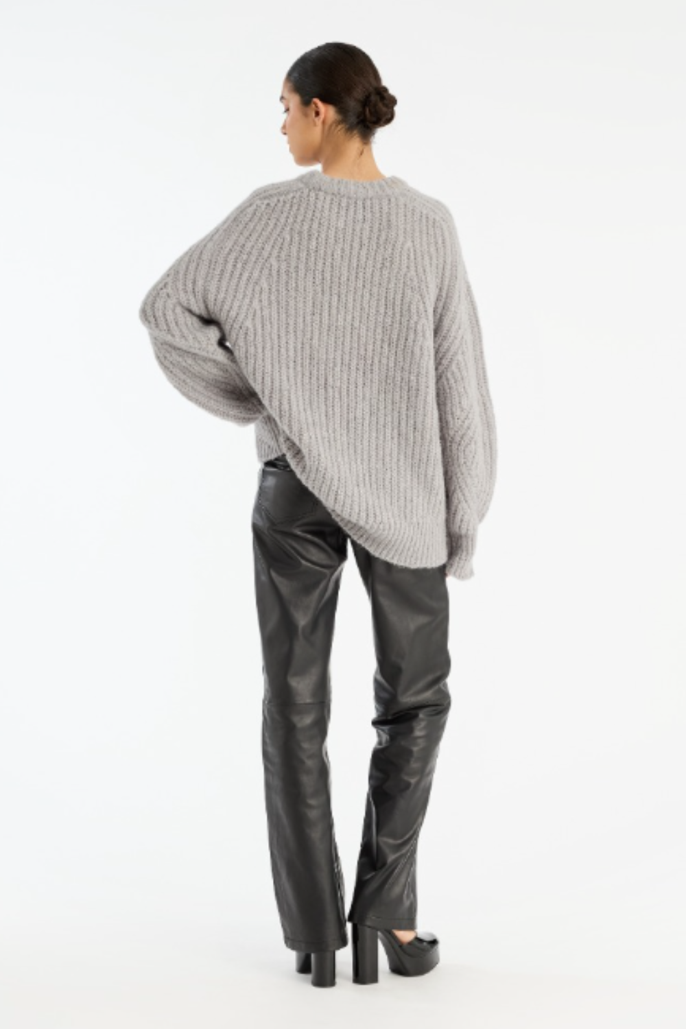 Knitted Logo Sweater - Alloy (Light Gray) - Rotate