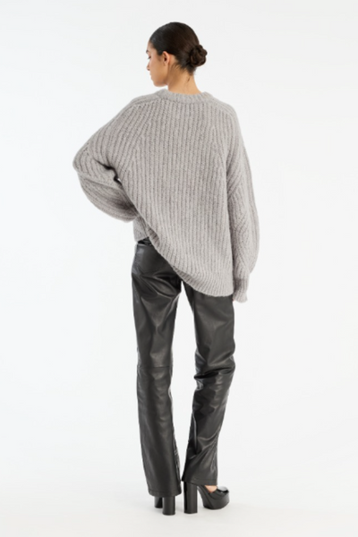 Knitted Logo Sweater - Alloy (Light Gray) - Rotate