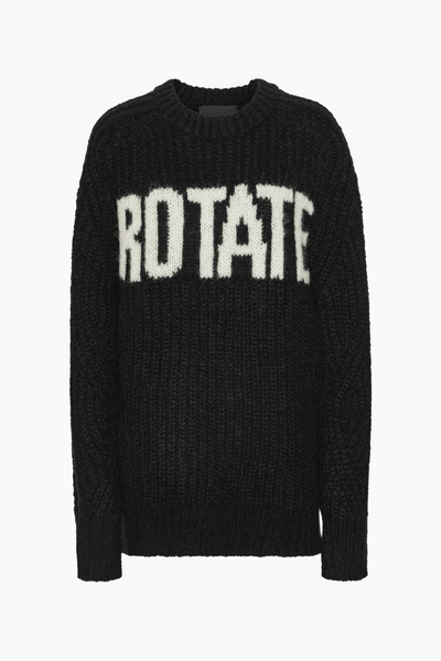 Knitted Logo Sweater - Black - Rotate