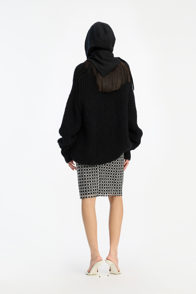 Knitted Logo Sweater - Black - ROTATE