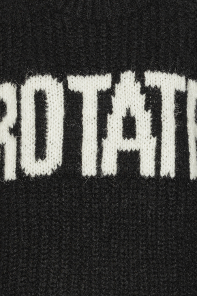 Knitted Logo Sweater - Black - ROTATE